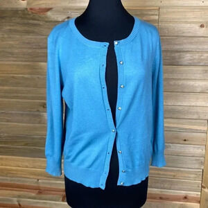 Joseph A. Blue Button Up Sweater Size Large 0279